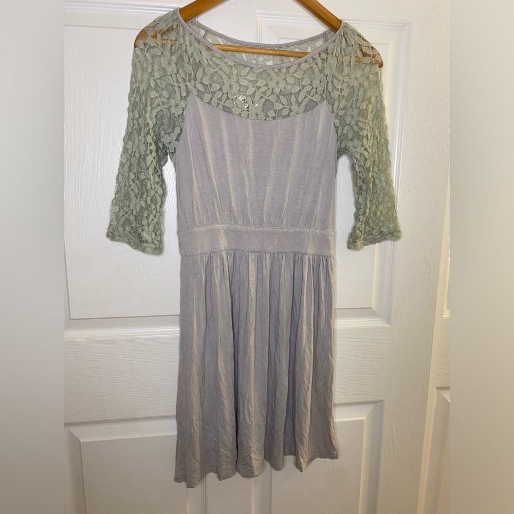 Light Blue Lace Mini Dress Medium Paraella